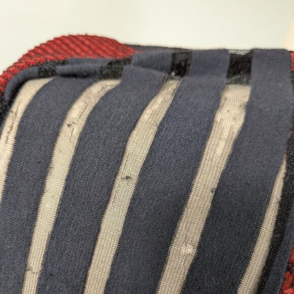 Y2K Patchwork Cardigan Topper Jacket Red Black Artsy Eclectic Lace Mesh Asian - Picture 10 of 11